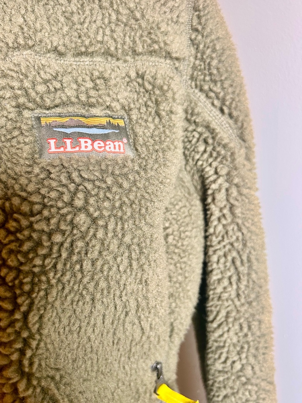 L.L. Bean Olive Green Teddy Fleece Jacket XXS - Picture 4 of 15